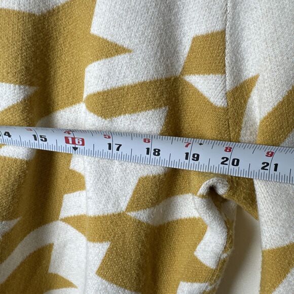 Skies Are Blue Brand Women’s Gold White Houndstooth Knit Pullover Sweater Sz L - Picture 7 of 9